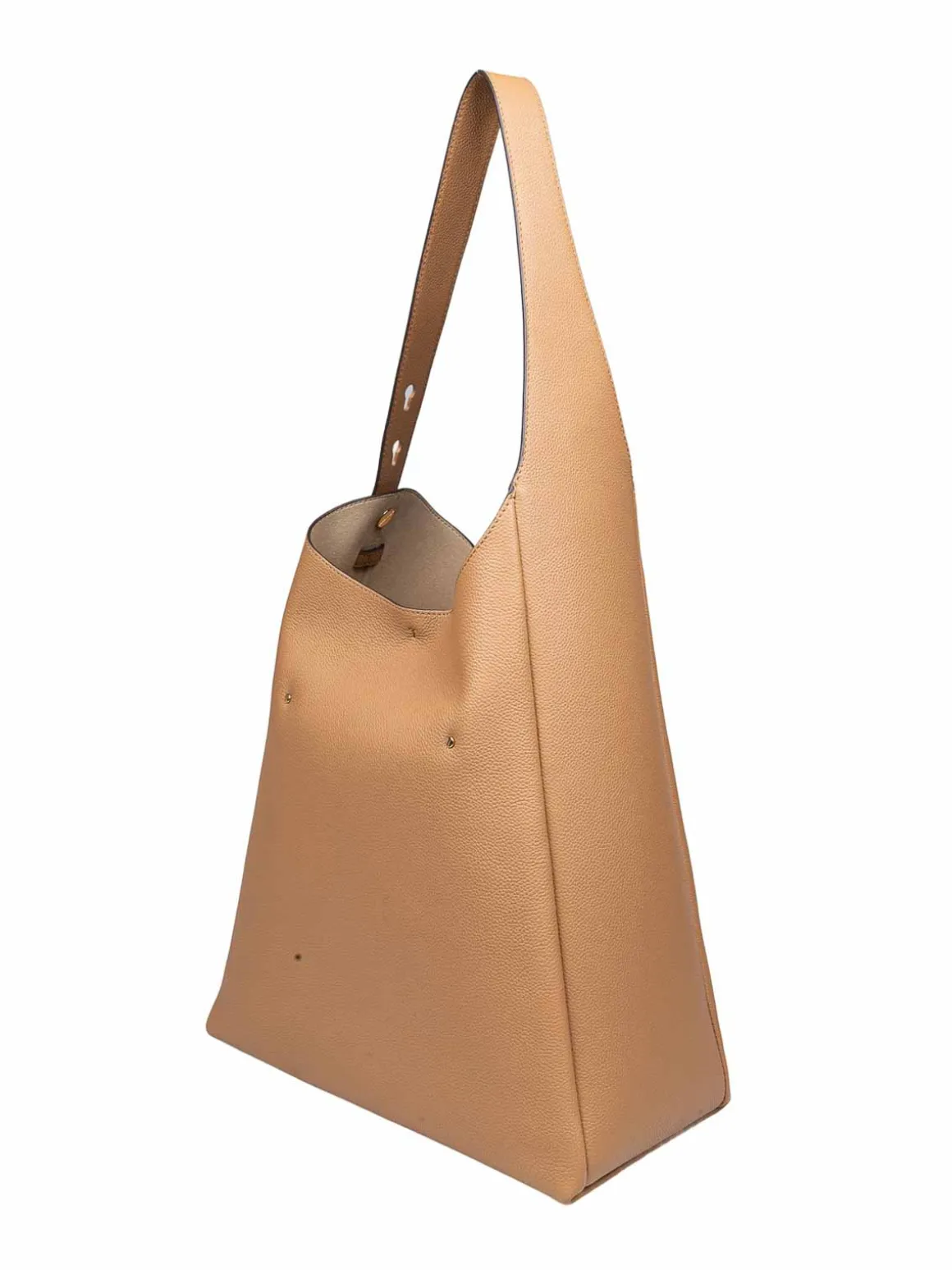 Borsa romy hobo in pelle di colore tiramisu
