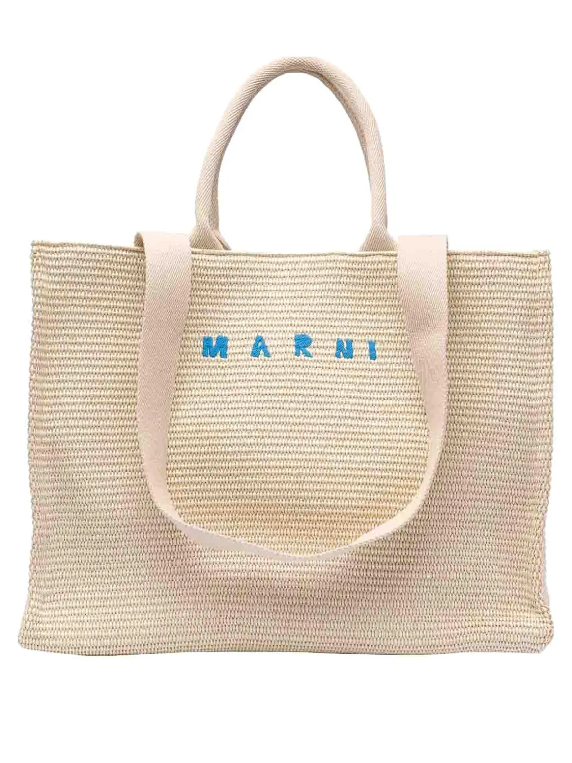 Borsa Shopping in Tessuto Effetto Rafia