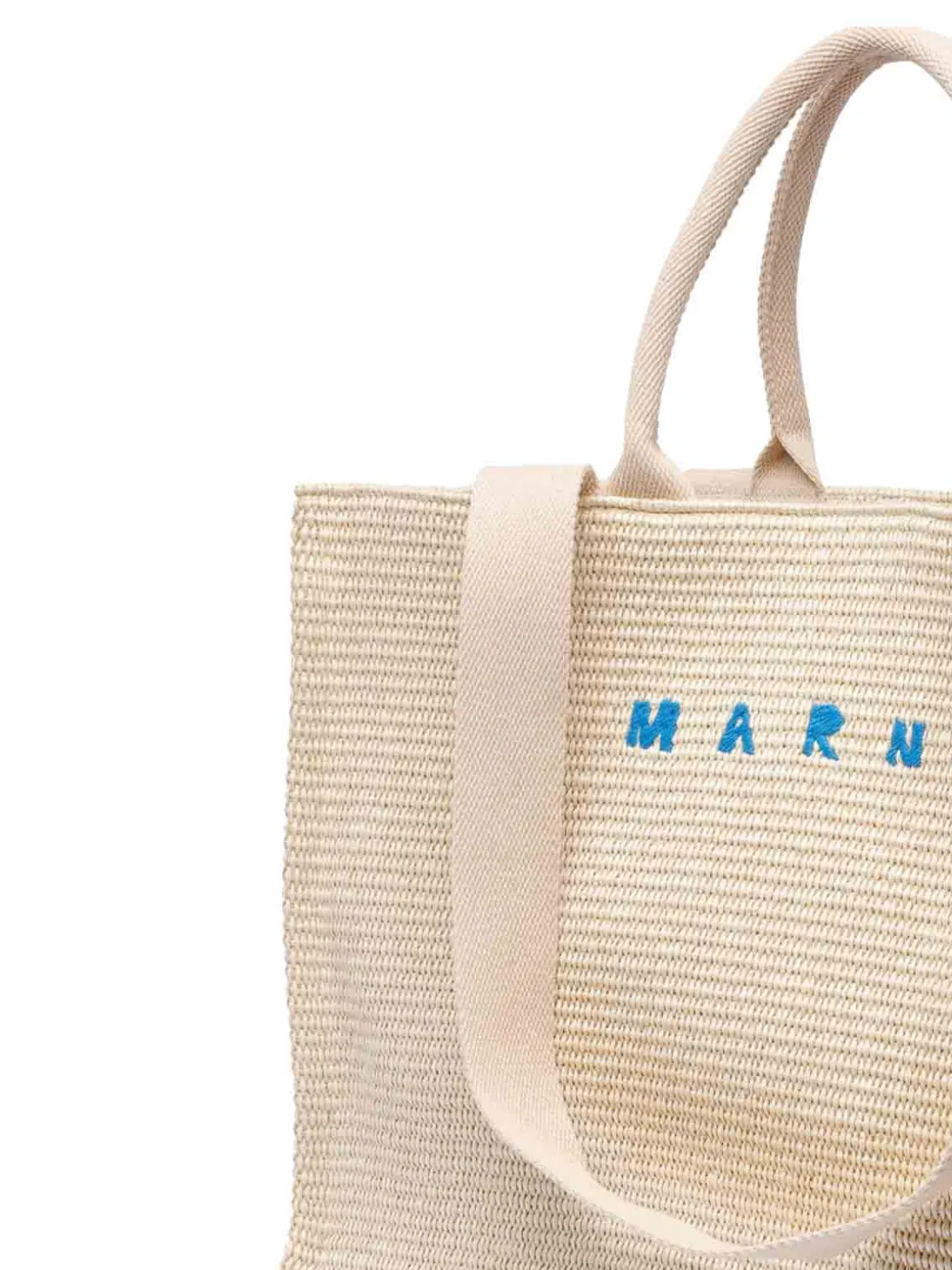 Borsa Shopping in Tessuto Effetto Rafia