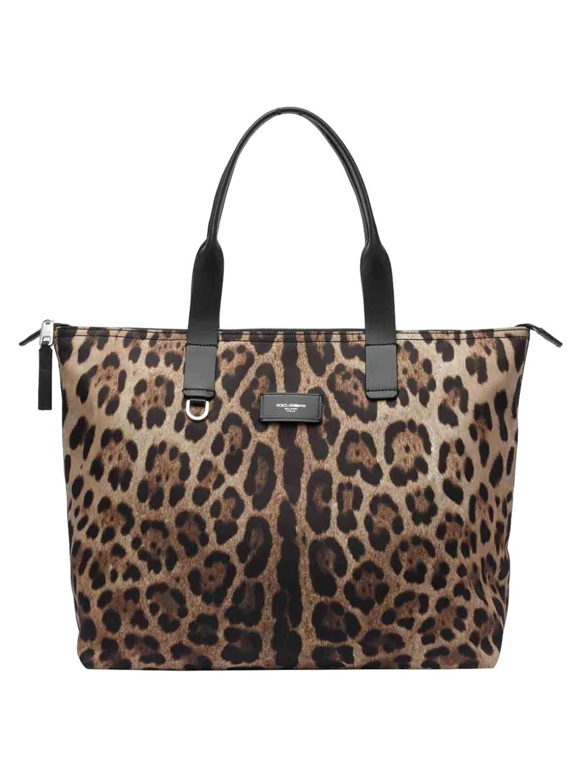 Borsa Shopping Leopardata Con Logo