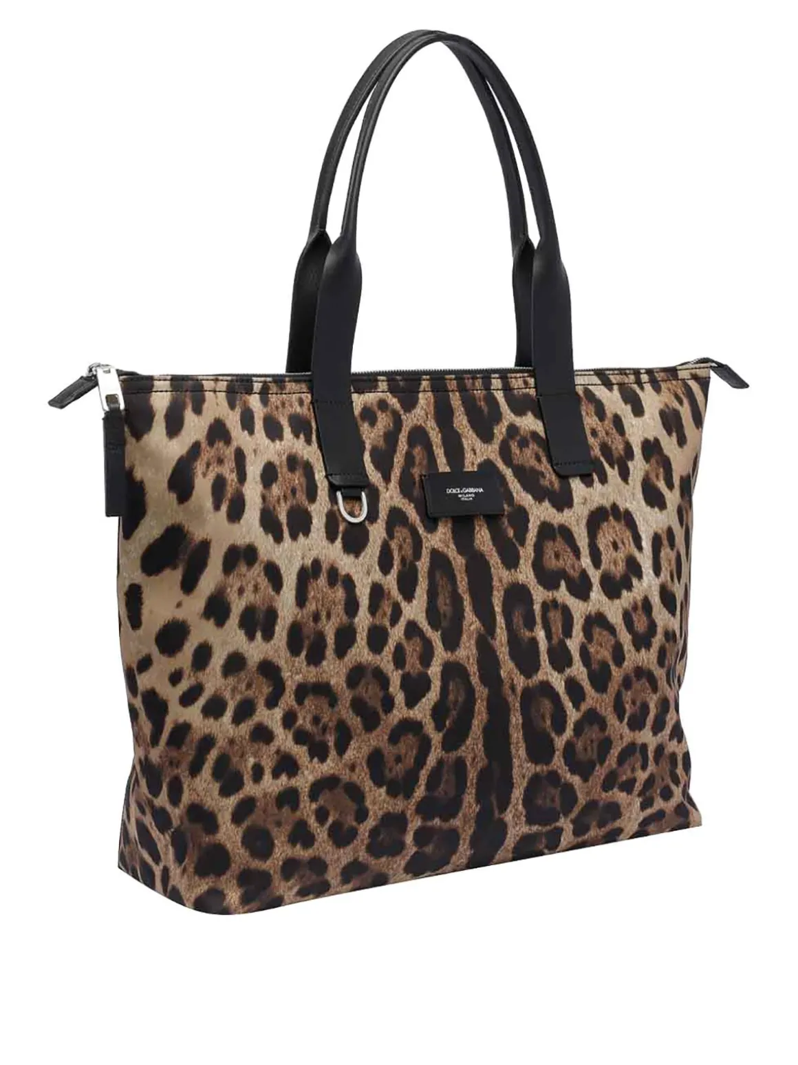 Borsa Shopping Leopardata Con Logo