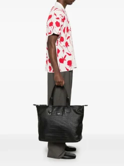Borsa Tote Con Effetto Coccodrillo