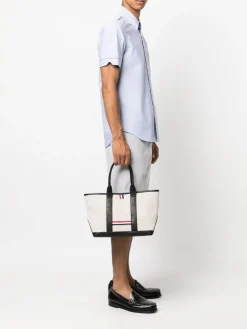 Borsa tote con righe RWB