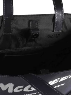 Borsa tote in pelle nera