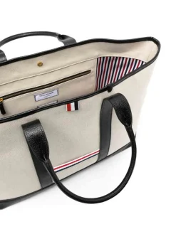 Borsa tote media con righe RWB