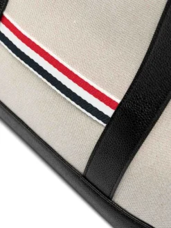 Borsa tote media con righe RWB