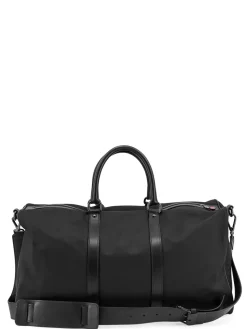 Borsone In Nylon Con Inserti In Pelle