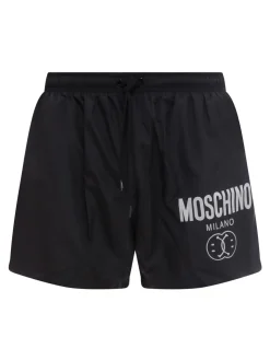 Boxer mare in nylon con stampa logo
