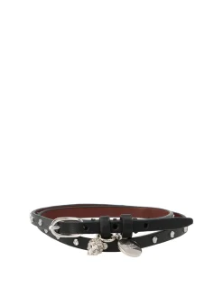 Bracciale in pelle con borchie