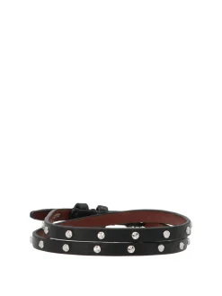 Bracciale in pelle con borchie