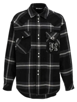 Camicia a quadri con monogramma