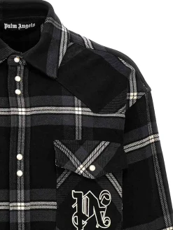 Camicia a quadri con monogramma