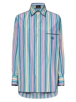 Camicia a strisce multicolori