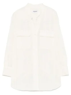 Camicia beige leggera con maniche lunghe