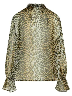 Camicia con viscosa stampa leopardo