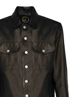Camicia da giacca stampata da pitone