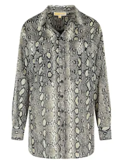Camicia di cotone con stampa serpente