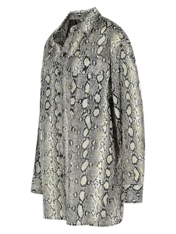 Camicia di cotone con stampa serpente