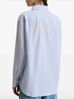 Camicia di cotone Seersucker