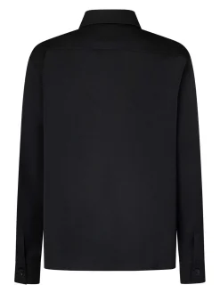 Camicia di lana vergine tratto nero