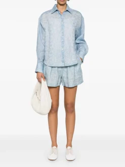 Camicia di lino stampata