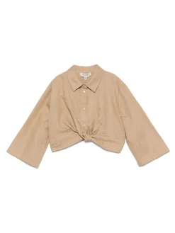 Camicia di lino/cotone ritagliata