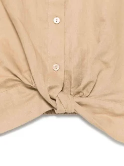 Camicia di lino/cotone ritagliata