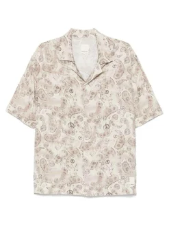 Camicia di miscela di lino stampata