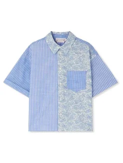 Camicia Elyas in cotone azzurro
