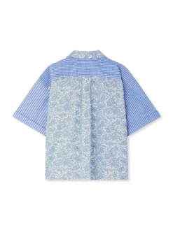 Camicia Elyas in cotone azzurro