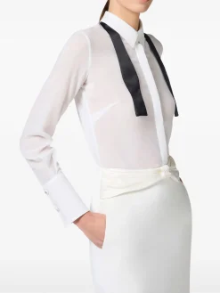 Camicia georgette a cravatta