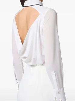 Camicia georgette a cravatta