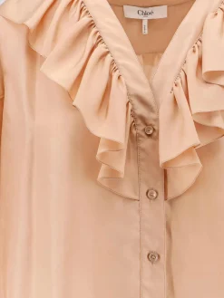 Camicia In Seta Con Rouches