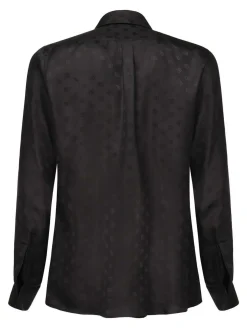 Camicia logo jacquard in seta martini