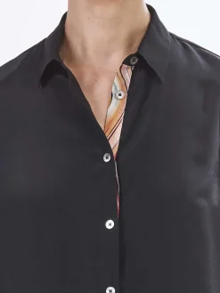 Camicia Misto Seta Con Abbottonatura Swirl
