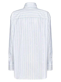 Camicia poplin a strisce bianche