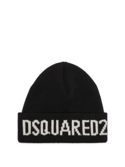 Cappello a maglia in lana nera