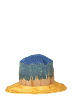 Cappello da pescatore con stampa tie-dye