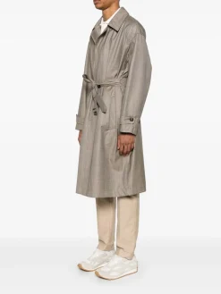 Cappotto con cintura di lana