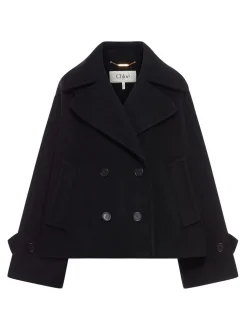 Cappotto corto di lana di grandi dimensioni