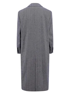 Cappotto in lana vergine con motivo spigato