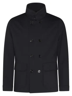 Cappotto in viscosa blu scuro