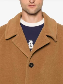 Cappotto lungo monopetto in lana