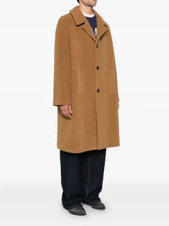 Cappotto lungo monopetto in lana