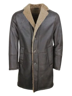 Cappotto monopetto in montone