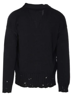 Cardigan a maglia nera con pulsanti chiusura