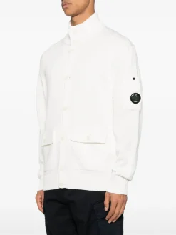 Cardigan bianco aurnetto mercerizzato