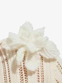 Cardigan corto in maglieria con fiori