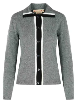 Cardigan di lana vergine grigio