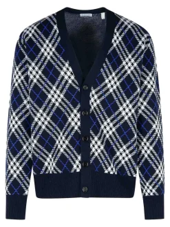 Cardigan George Blue Wool